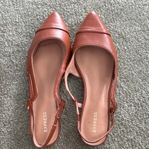 Express Women's Cognac Pointed-Toe Slingback Flats